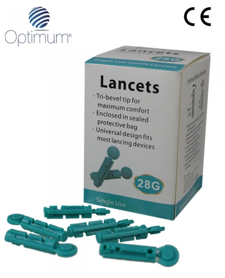 Optimum Blood Glucose <b>Lancets</b> (28G) (3boxs @ 50pcs)