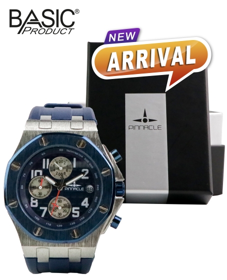 Basic Pinnacle Salute Watch <b>Silver & Blue</b>