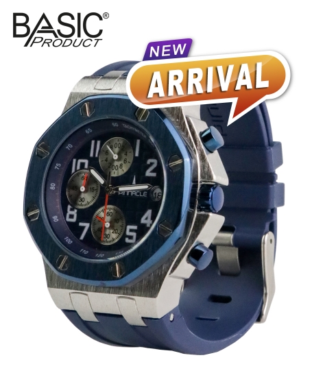 Basic Pinnacle Salute Watch <b>Silver & Blue</b>